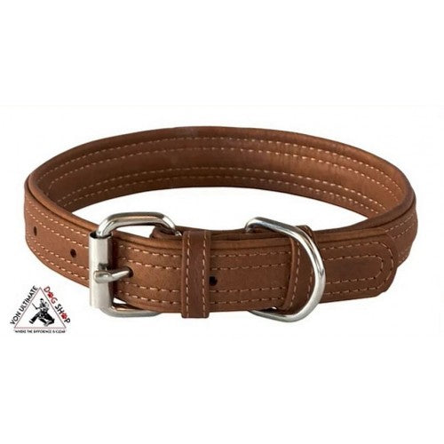 Rogz Extra Large Brown Leather Collar