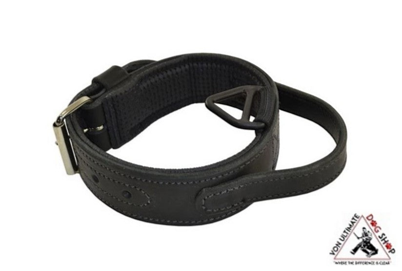 Ray Allen 2" Ultimate Black Padded Leather Collar with Handle
