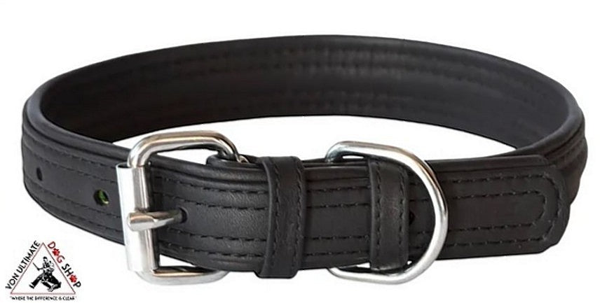 Rogz Large Black Leather Collar