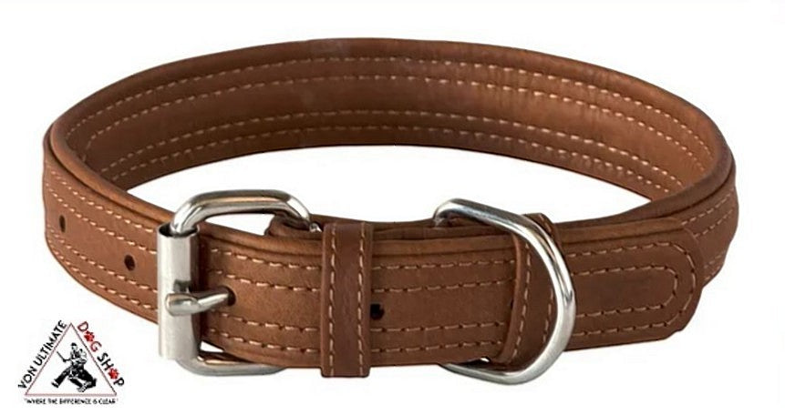 Rogz Large Brown Leather Collar