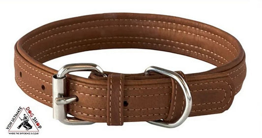 Rogz Medium Brown Leather Collar